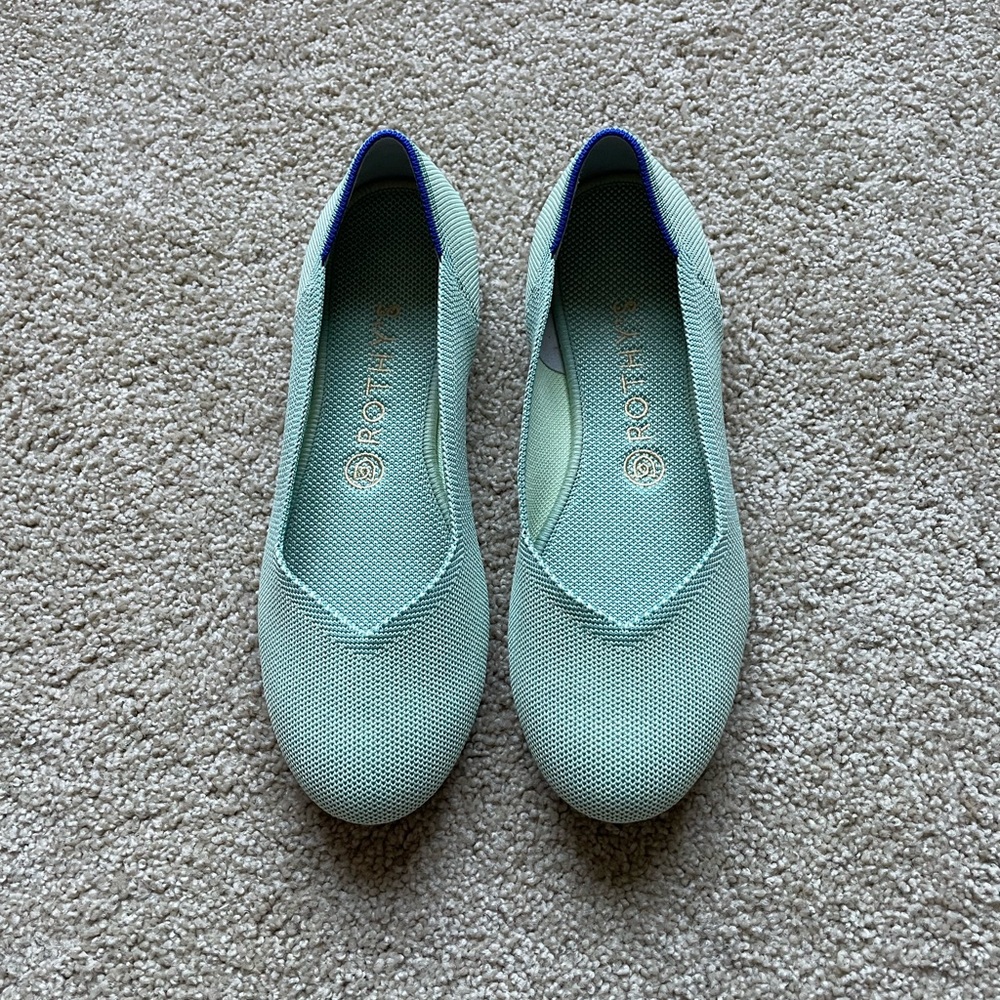 Rothy’s mint green ballet flats 8 1/2 (fit like an 8)